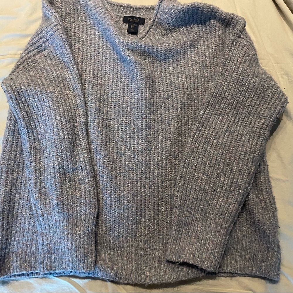 Rachel Heathered Gray V-Neck Sweater
